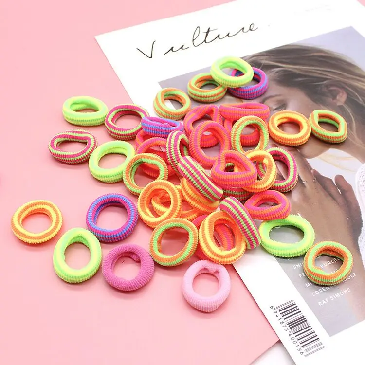 100PCS 3.0CM Children Cute Small Elastic Rubber Bands Tie Rings Ponytail Holder Kids Hair Band Headband Girls Hair Accessories
