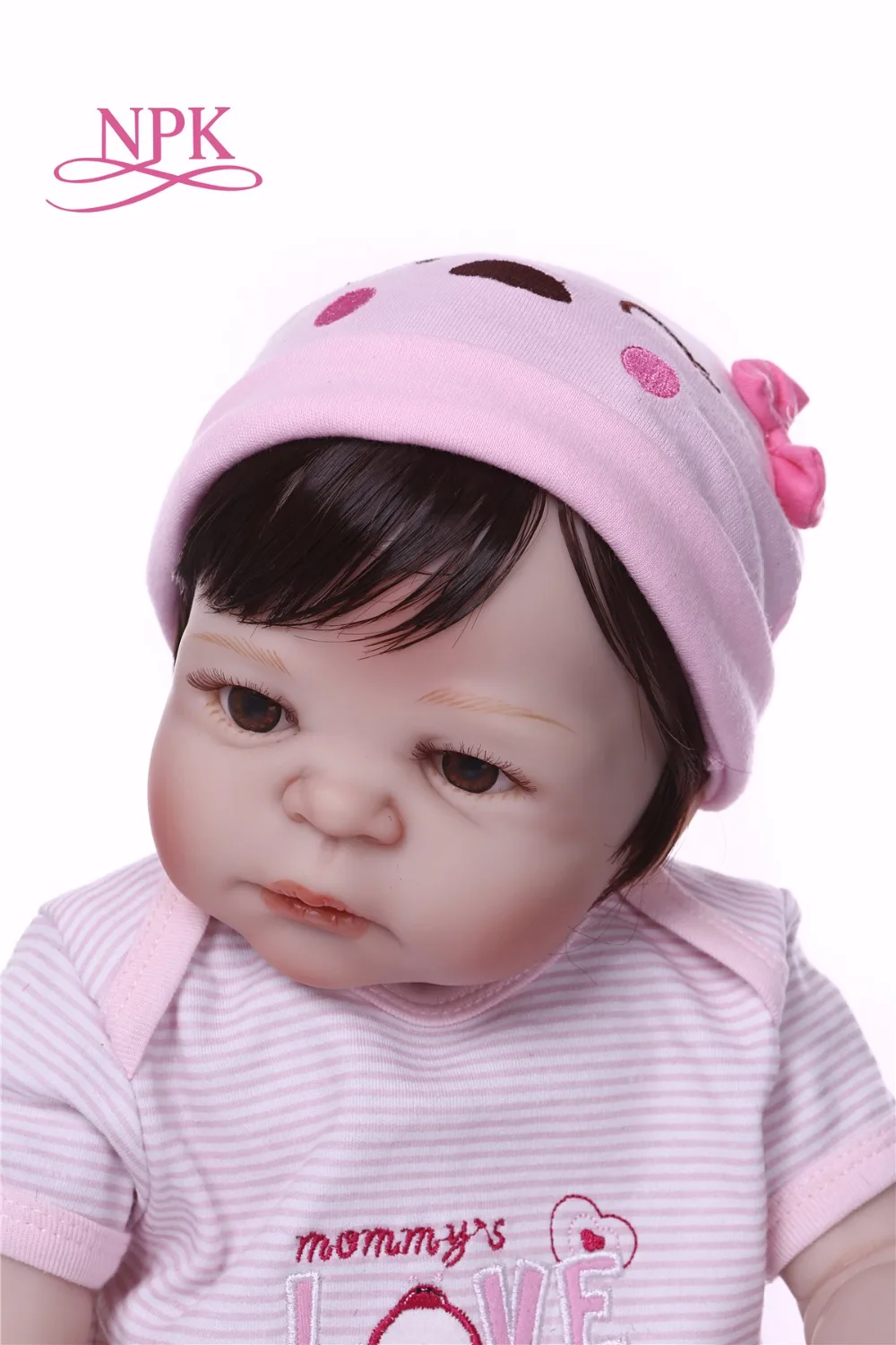 NPK Doll 22inch 57cm Reborn Baby Dolls full Silicone Bebe Vinyl Toys gifts cute plamates For Girls and boys pink | Игрушки и хобби