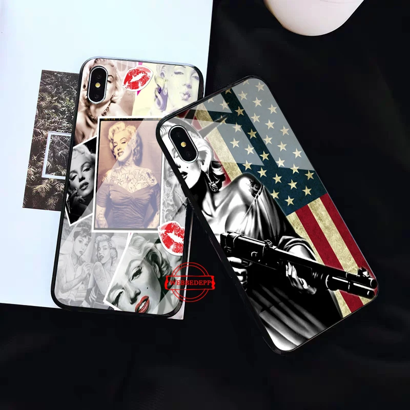 Стеклянный чехол Marilyn Monroe для Apple iPhone 11 Pro X XS Max 6 6S 7 8 Plus 5 5S SE|Бамперы| |