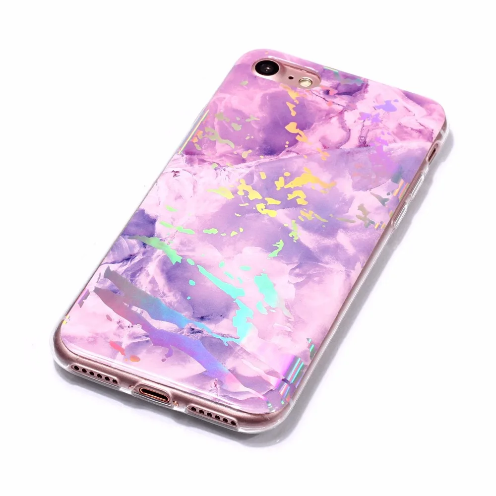 Meetcases фиолетовый holo мраморный телефонные чехлы для Iphone X TPU Мягкий материал Новое