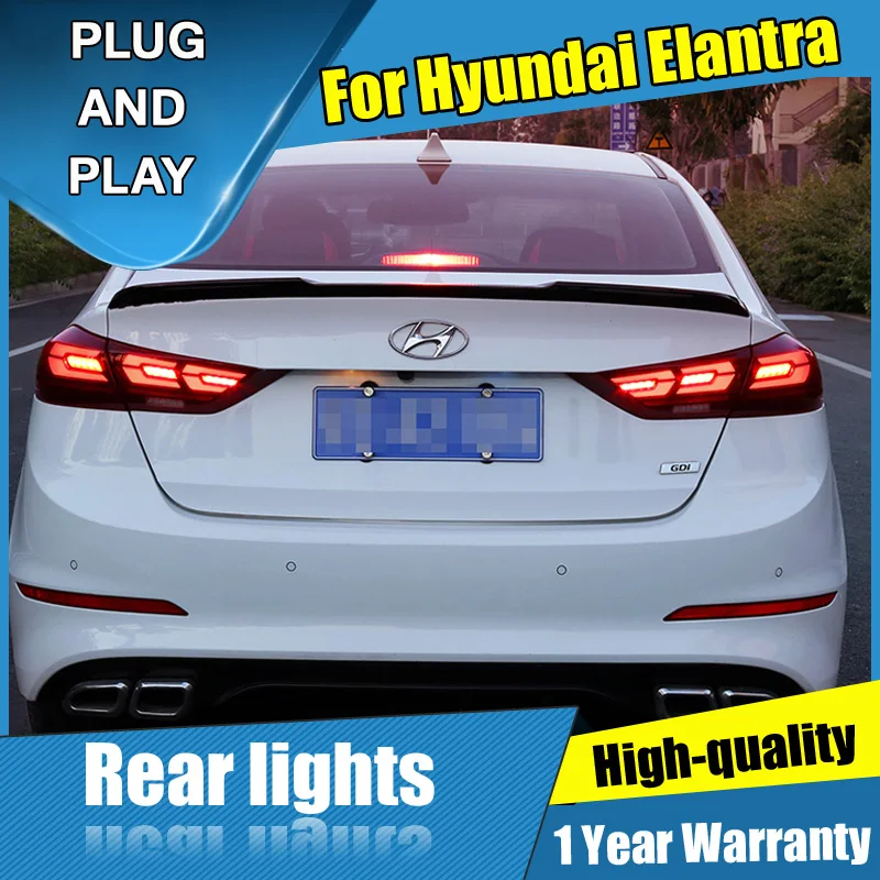 4 шт. автомобильный Стайлинг для Hyundai Elantra задний фонарь s 2016-2018 светодиодный +