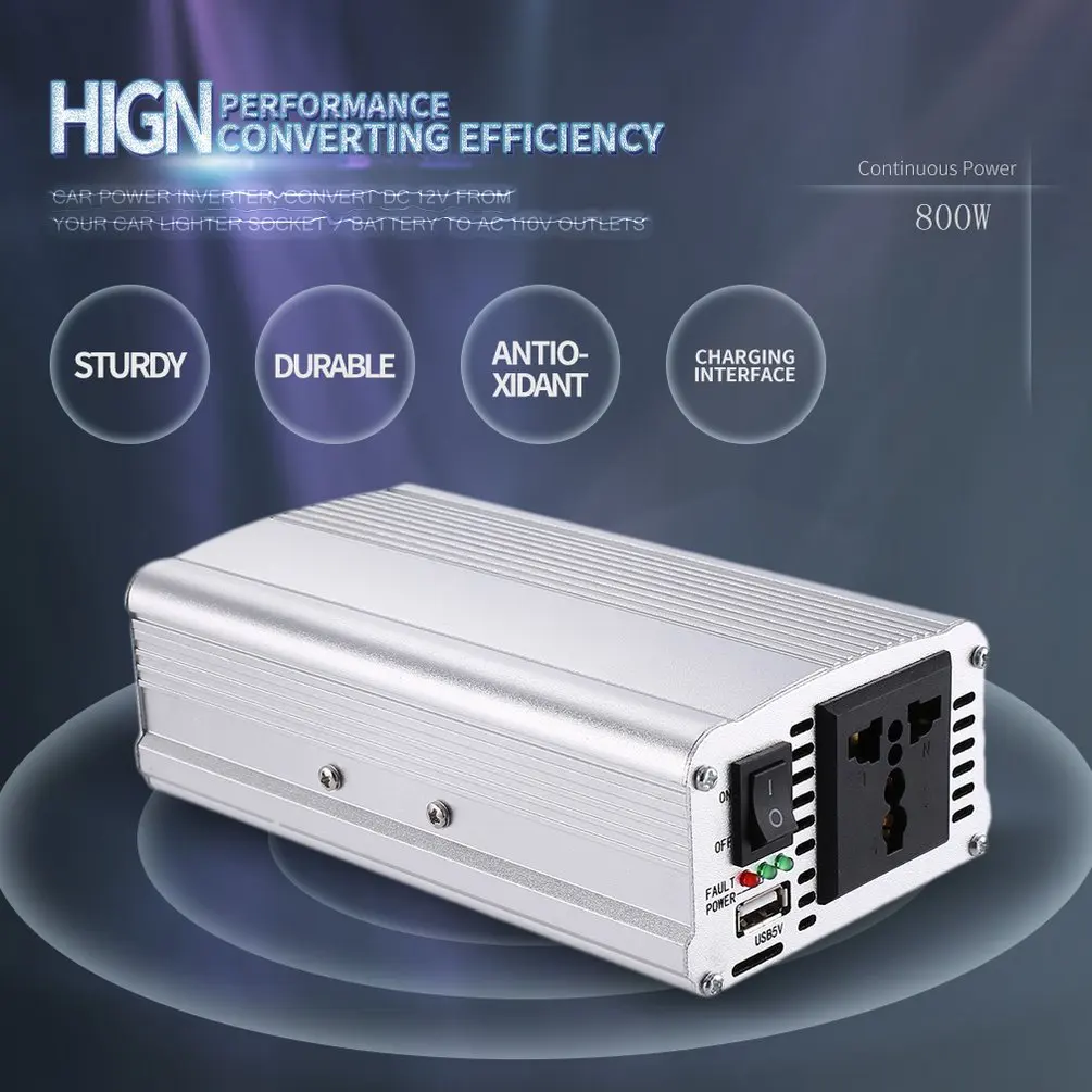SAA800W Высокая мощность модифицированный синусоидальный Автомобильный Инвертор автомобильный инвертор напряжения 12В к AC110V серебристый