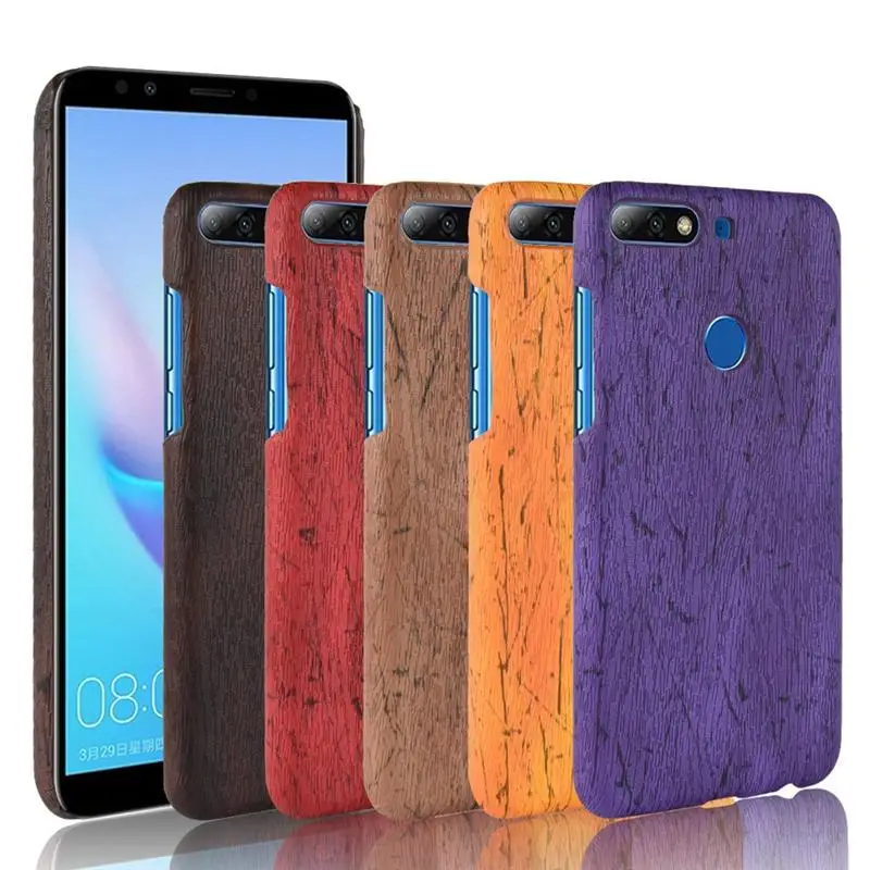 Для наслаждаться 8/9 lite/P8/P9/P10 текстура древесины искусственная кожа Жесткий PC