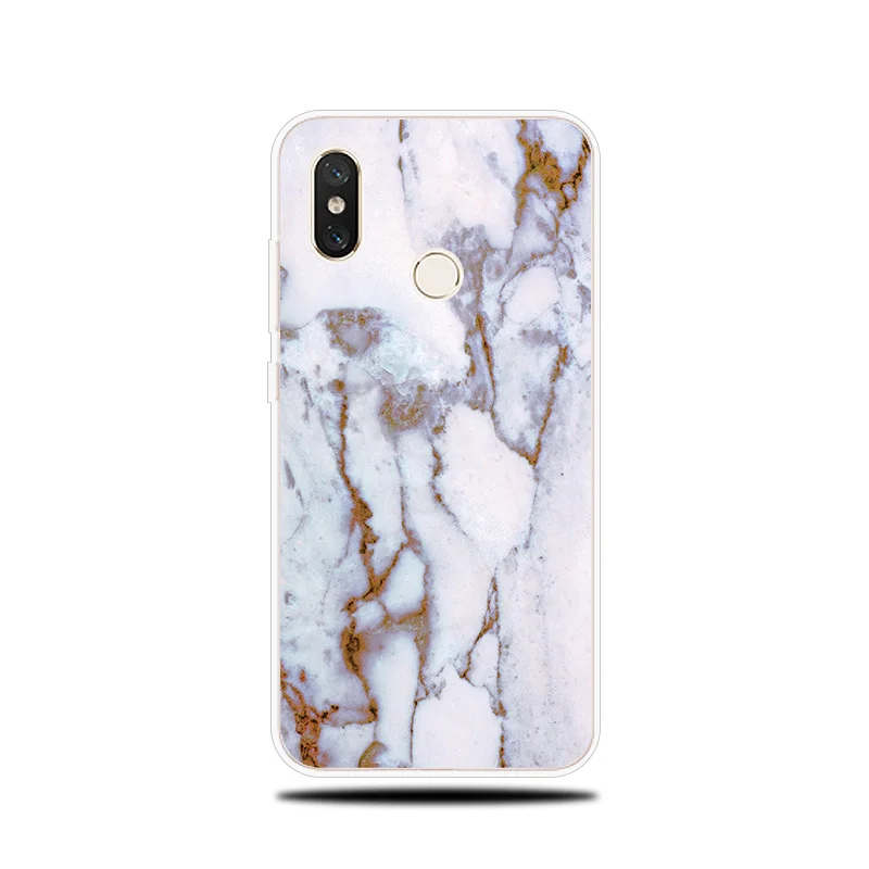 Marble Patterned Silicone Case For Xiaomi Mi 5X A1 A2 6 6X Note 3 8 9 SE Lite Pro Mix 2 S Pocophone F1 Cover Soft |