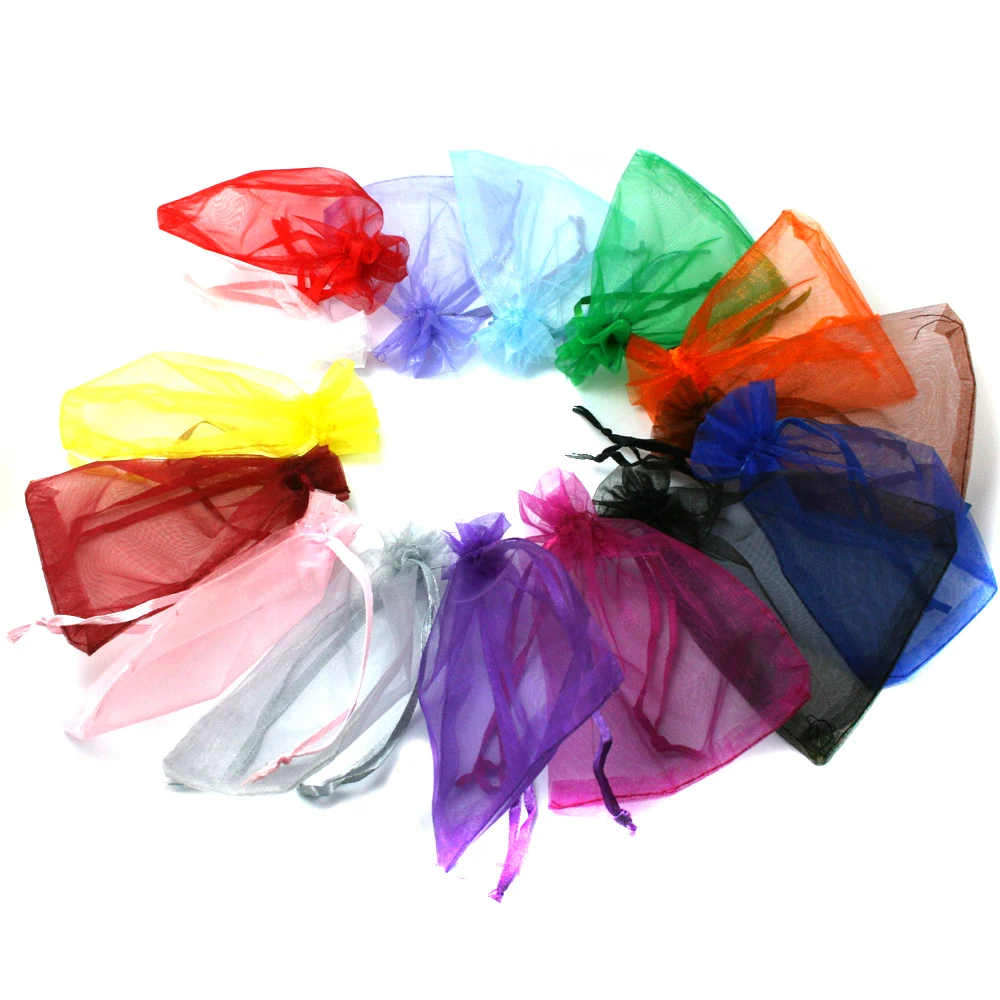 

New Promotion 10pcs/lot 7x9cm Random Mix Colors Jewelry Packing Drawable Organza Bags Wedding Gift Bags & Pouches PDB01-01