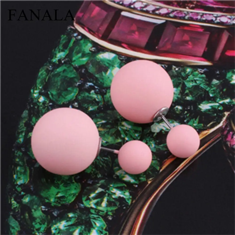 FANALA Лидер продаж двойными бортами крупные жемчужные серьги одноцветное Цвета