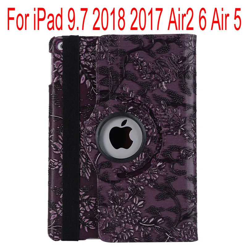 Case Вращающийся на 360 градусов чехол-подставка для iPad Air 2 5 6 iPad 9,7 5 6th для iPad Mini 1 2 3 4+ ручка+ пленка - Цвет: Case