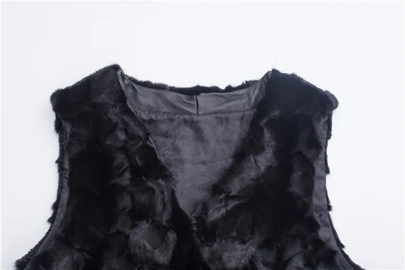 Жилет из натурального меха норки 2018 Новый женский Однотонный длинный жилет