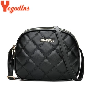 Женская сумка через плечо Yogodlns, из искусственной кожи, маленькая черная клетчатая сумка через плечо