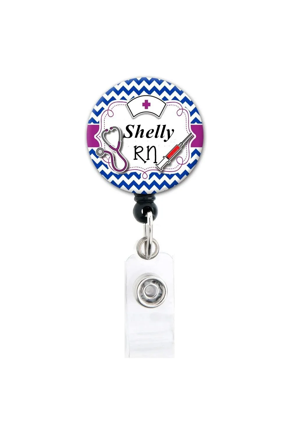 Персонализированные имена медсестра Выдвижной ID бейдж катушка с поворотным