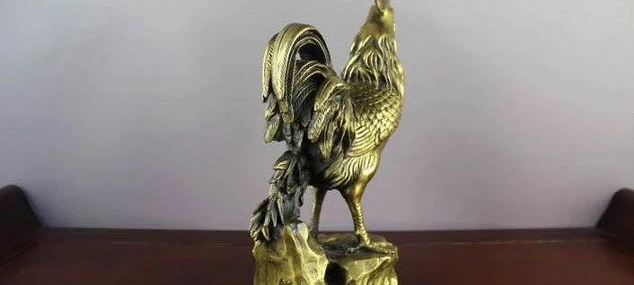 Китайская латунная медная Статуэтка зодиака петух chanticleer курица петуха | Дом и