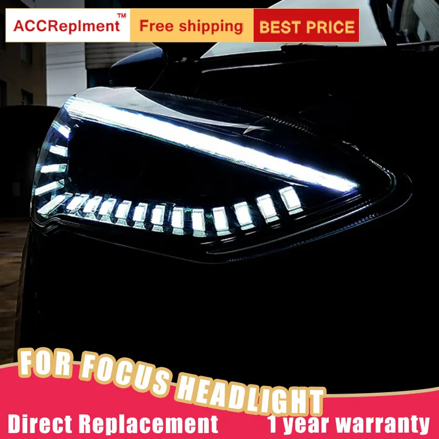 

2Pcs LED Headlights For Ford Focus 2019-2020 led car lights Angel eyes xenon HID KIT Fog lights LED Daytime Running Lights