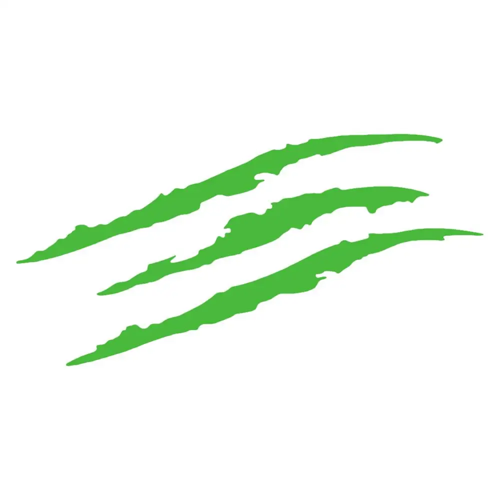 green Забавная Автомобильная наклейка 40 см X 12 см, светоотражающая монстра, царапина, полосы, коготь, знаки, авто, фара, украшение, виниловая наклейка, наклейки для автомобиля - Название цвета: green
