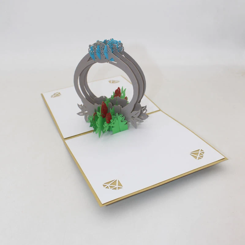 3D Ручная работа для девушки с драгоценным камнем бумажные пригласительные