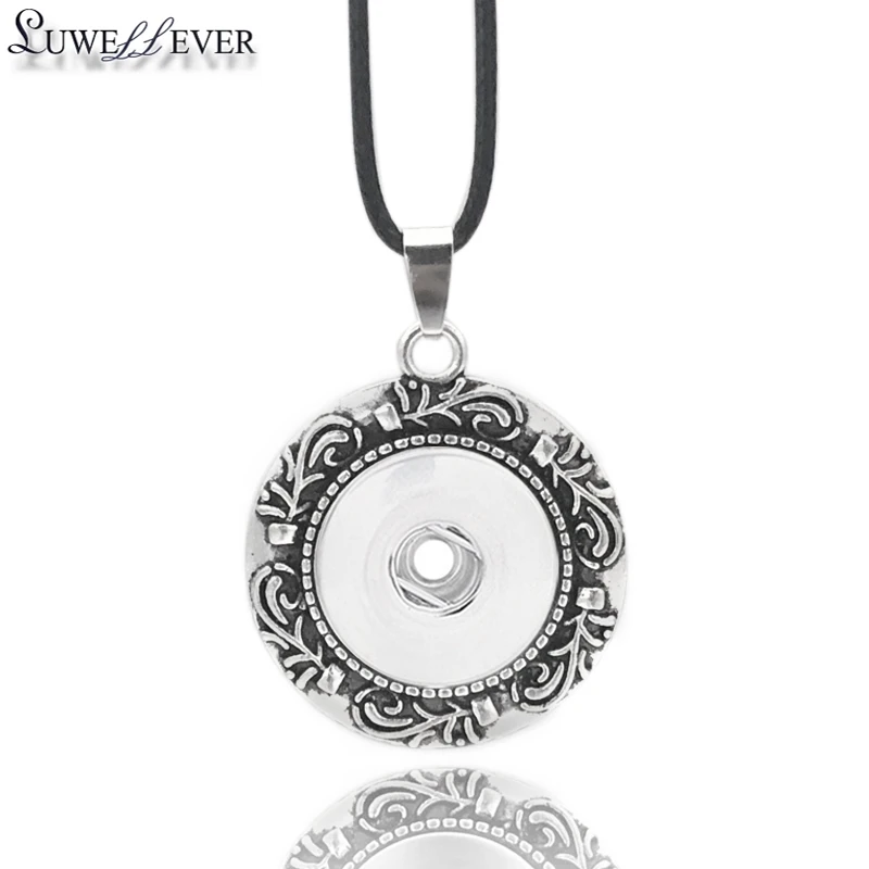 

Fashion Interchangeable Metal Flower Ginger Necklace 022 Fit 18mm Snap Button Pendant Necklace Charm Jewelry For Women Gift