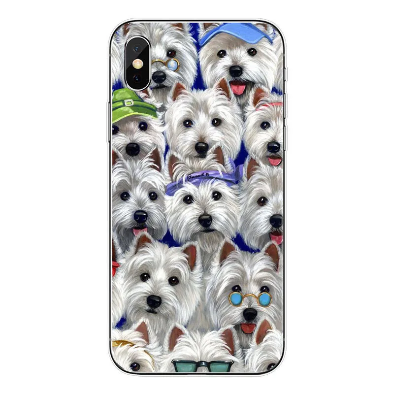 Encantador dos desenhos animados cao wetie Magro caso de telefone de silicone Macio Para iPhone 5 6 7 8 Plus Mais X XR Xmax