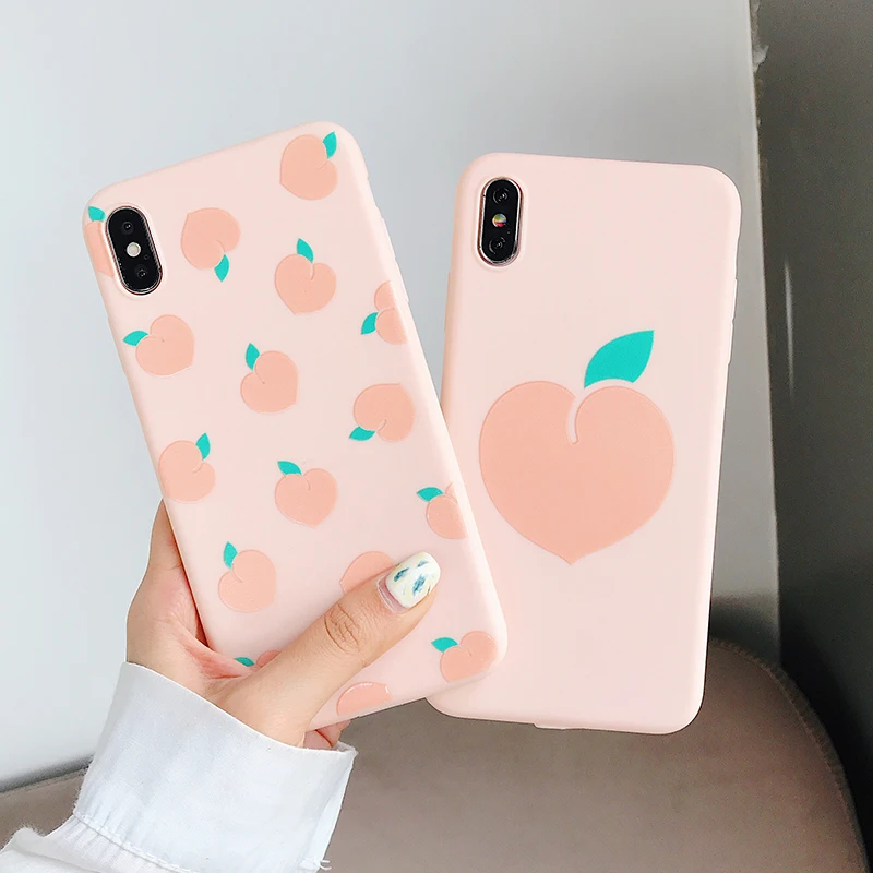 SoCouple Мягкий ТПУ чехол для телефона для iphone X Xs max XR 11 Pro Max 6 6S 7 8 plus милый мультяшный фруктовый персиковый чехол