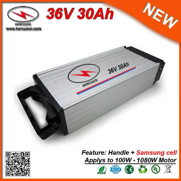 1000W 36V Bicycle Battery 30Ah E Bike for 250W - Bafang 8fun Golden Motor Used S amsung 30B cell with 30A BMS | Спорт и развлечения