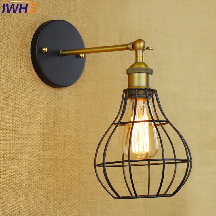 Женская настенная лампа с маленьким датчиком в стиле лофт промышленный Ретро