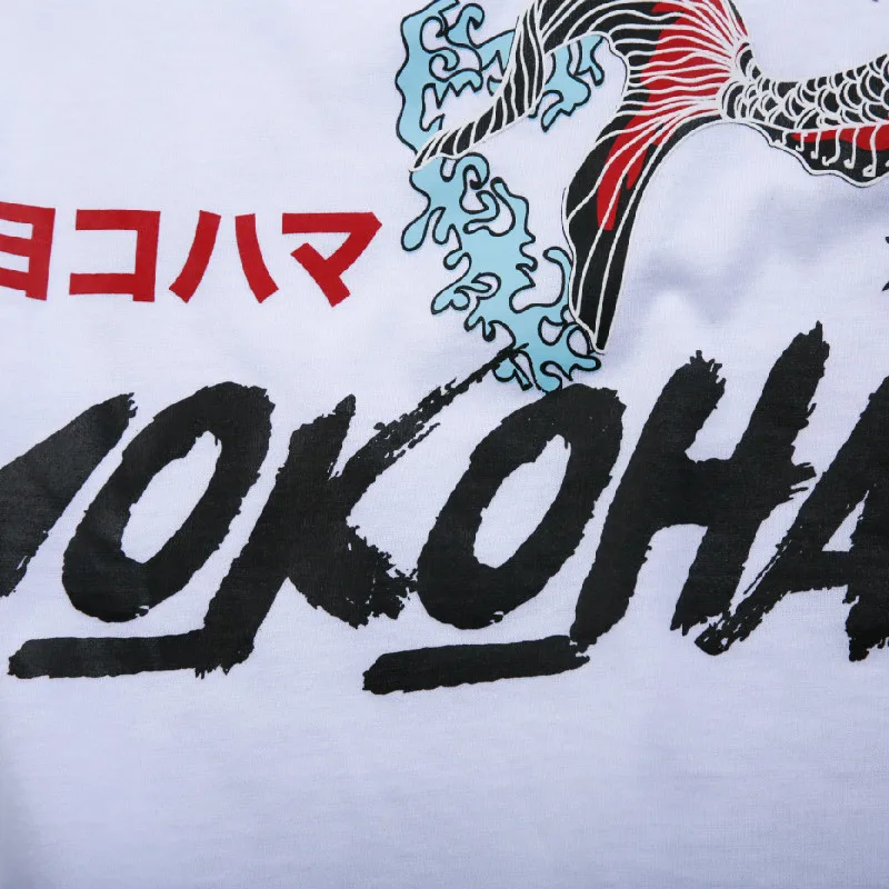 Мужские футболки для повседневной носки в японском стиле Харадзюку с принтом