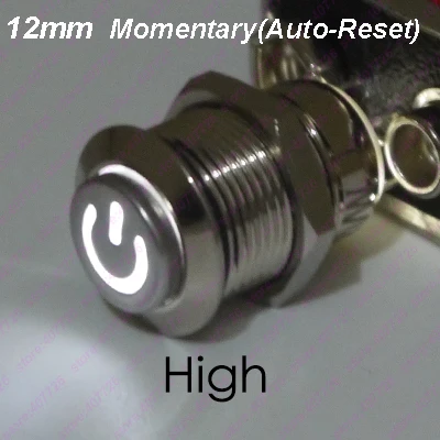 50PCS 12MM Metal Switch With LED 6V/12V/24V Power Start Push Button Momentary Auto Reset Released Indication High Head | Обустройство