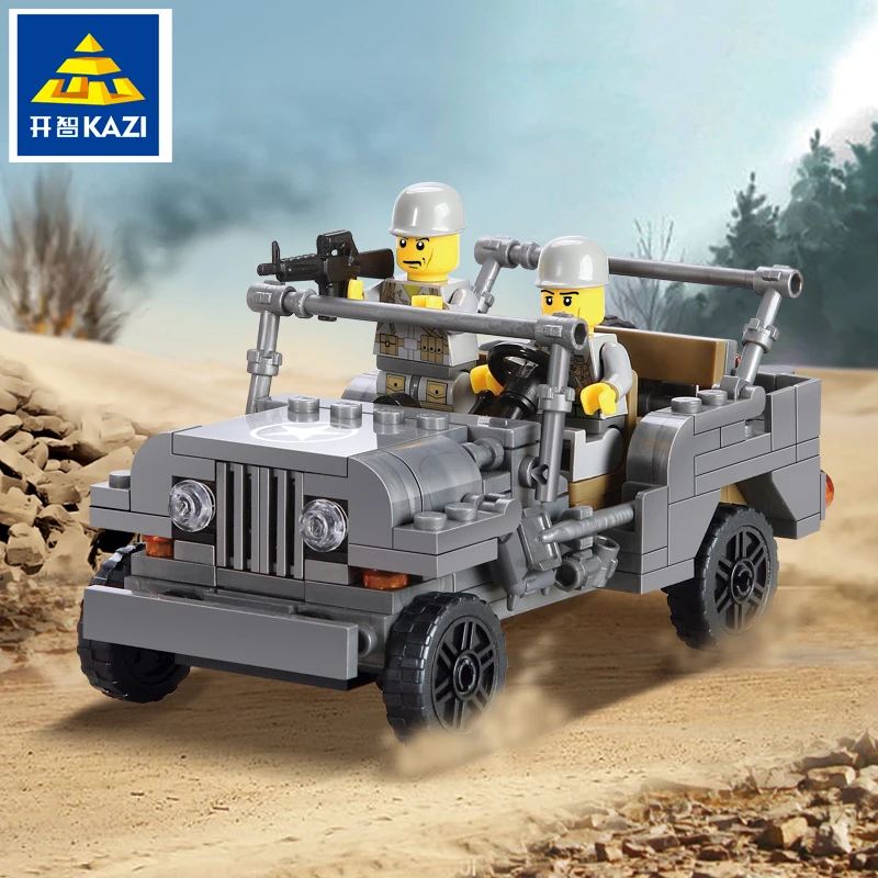 KAZI здание Блоки Военное Дело M2 Половина трек Уиллис МБ Jeep модель кирпичи