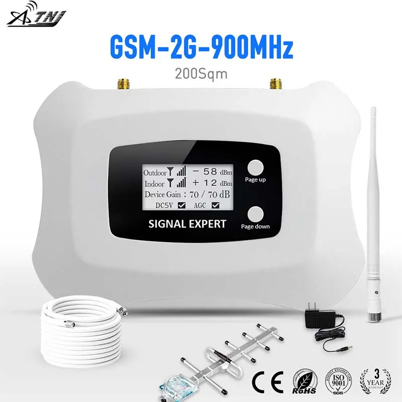 

2020 Top quality! ATNJ LCD-mini gsm 900mhz mobile signal booster GSM cell phone 2g signal repeater cellular amplifier Yagi kit