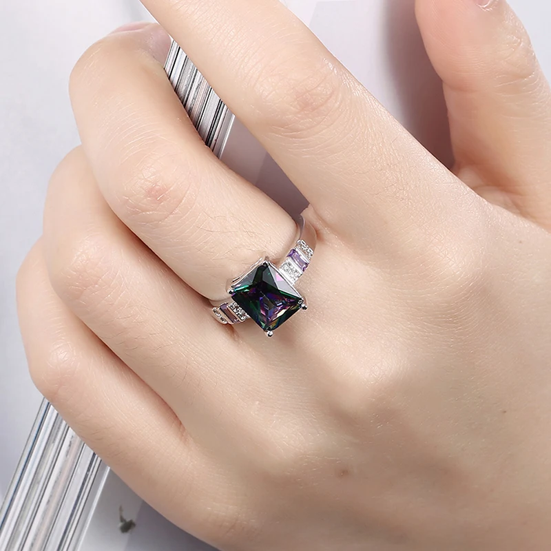 Простой Стиль коготь набор Цвет Циркон Кольца покрытие элегантный Для женщин