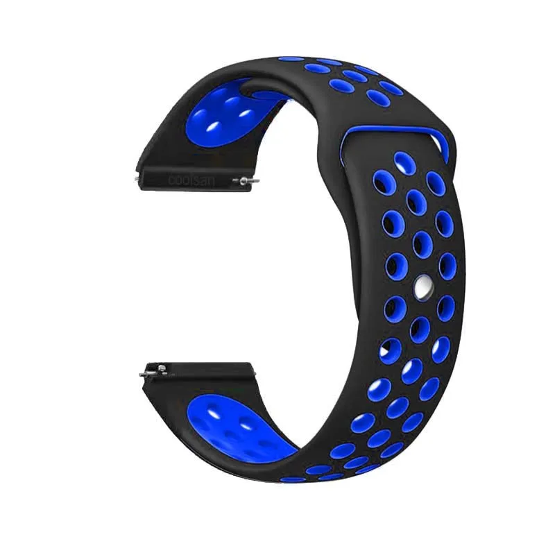 13 Black blue 22 мм силиконовый спортивный ремешок для samsung Galaxy Watch 46 мм SM-R800NZSAXAR 20 мм Amazfit ремешок Bip для Galxy Watch 42 мм браслет - Цвет ремешка: 13 Black blue