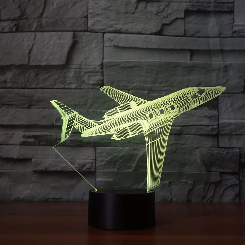 USB Творческий самолет ночник освещение изменение LED Настольная лампа ABS Материал