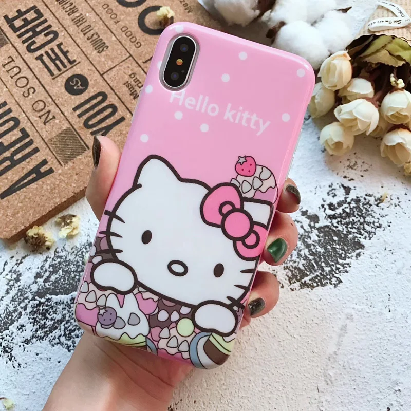 For iPhone X Cute Sailor Moon phone Cases Cover + Tempered Glass Screen film for 5.8inch Cartoon pink case |