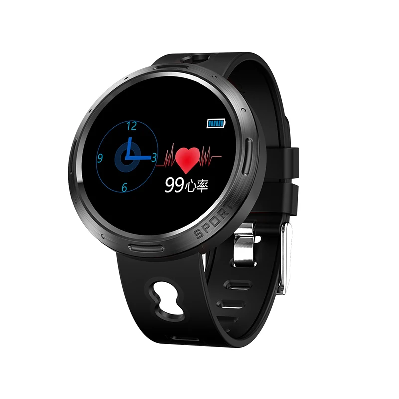 Black Bluetooth SmartWatch водонепроницаемые часы монитор сердечного ритма фитнес-трекер умные спортивные часы мужские и женские королевские браслеты для ios - Цвет: Black