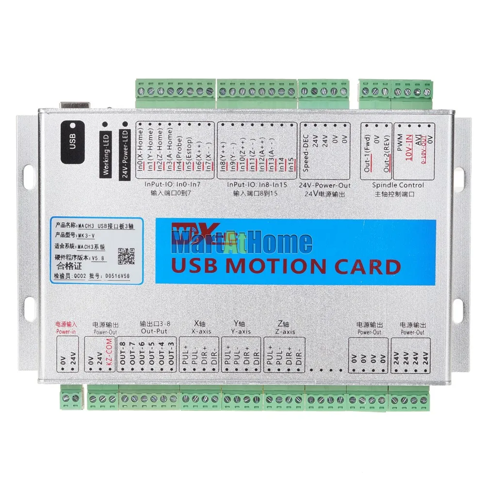 XHC MK3 V Mach3 USB 3 Axis CNC Breakout Board Motion Control Card 2MHz Поддержка восстановления от точки