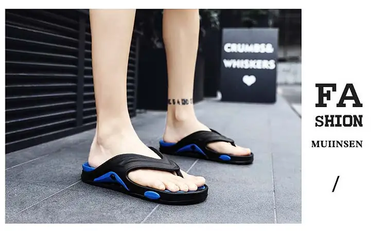 Summer Men Flip Flops Male Mixed Color Slippers Men Casual PVC EVA Shoes Summer Fashion Flats Comfortable Sandals Size 40~45