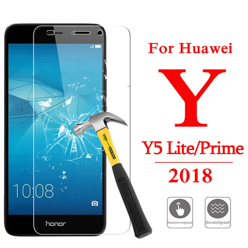

Protective glass on the for Huawei Y5 Lite Prime 2018 Y 5 5y light Tempered glas screen protect huawey huvai cover protect film