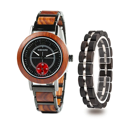 R13-2-S04-1 Reloj hombre BOBO BIRD женские часы деревянный браслет натуральное дерево, ручная работа женские часы наручные часы идея подарки - Цвет: R13-2-S04-1