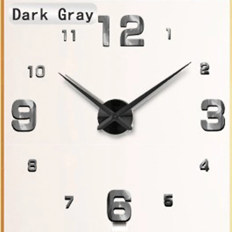 Модные объемные настенные часы большого размера зеркальные наклейки сделай сам