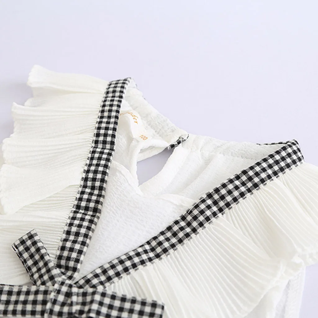 TELOTUNY 2019 cut baby girls 2Pcs Toddler Kids Baby Girls Outfits Clothes Bowknot Vest Tops+Plaid Shorts Pants Set Z0211 | Мать и ребенок