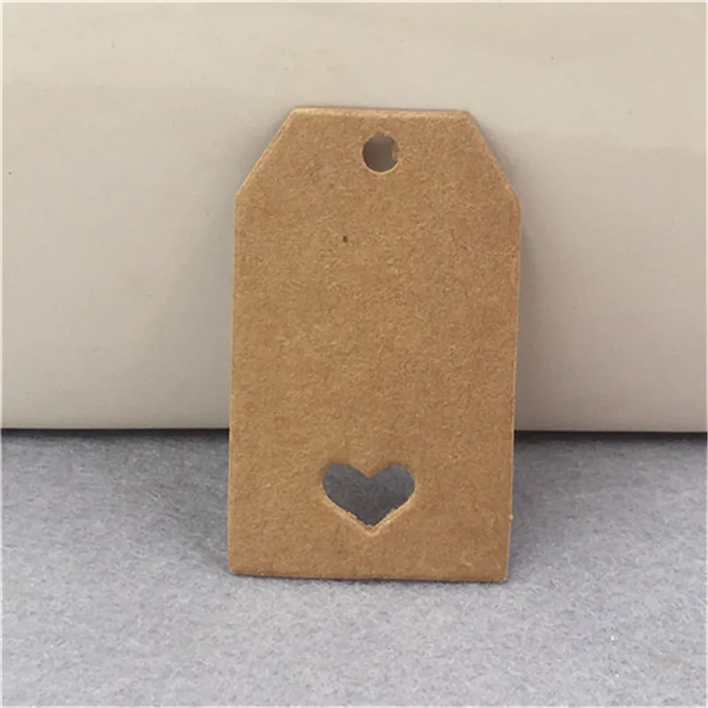 100 шт. ажурная Подарочная бирка в виде сердца из крафт бумаги ярлык для подарка