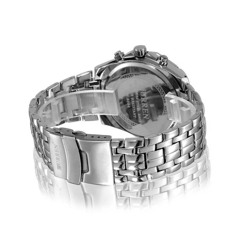 Часы наручные Curren Мужские кварцевые брендовые Роскошные деловые аналоговые из