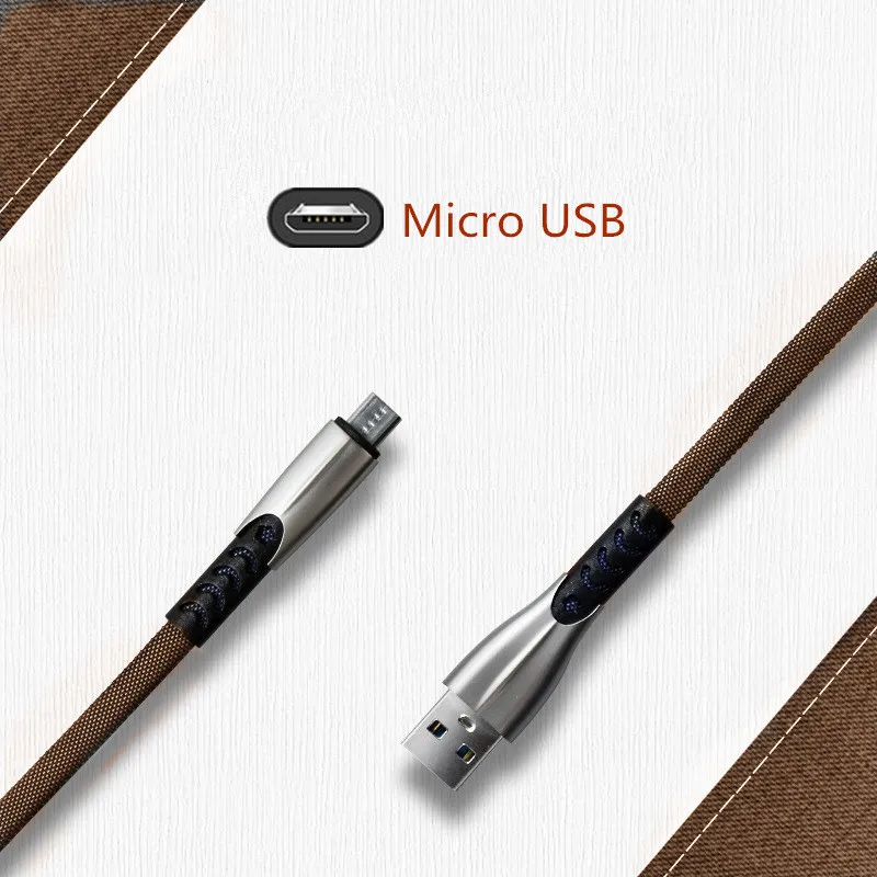 Модный ковбойский тканевый Micro USB зарядный кабель для Samsung Galaxy J3 J5 J7 2016 провод