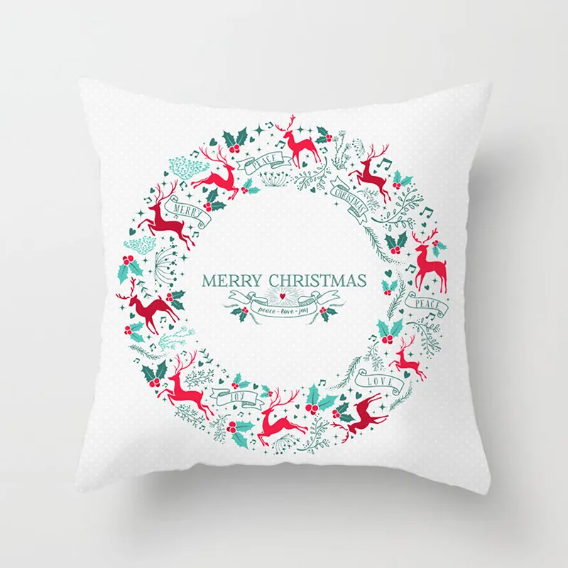 Fuwatacchi Merry Christmas чехол для подушки из полиэстера с изображением Санта-Клауса, снежного Рождества, с надписью, наволочка для подушки, для дома, дивана, декоративная наволочка