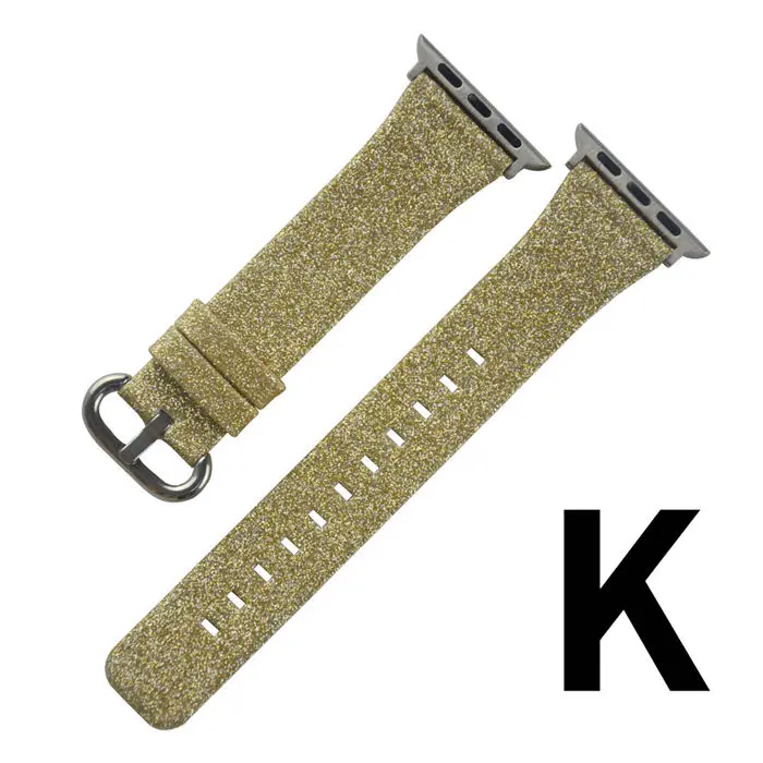 Gold Кожаный ремешок для наручных часов Apple Watch 4/3/2/1, 42 мм, 38 мм, версия с пересекающимися мигающими звездами резиновый кабель-браслет на запястье адаптер для наручных часов iwatch, Applewatch 40 мм 44 мм длина браслета - Цвет: Gold
