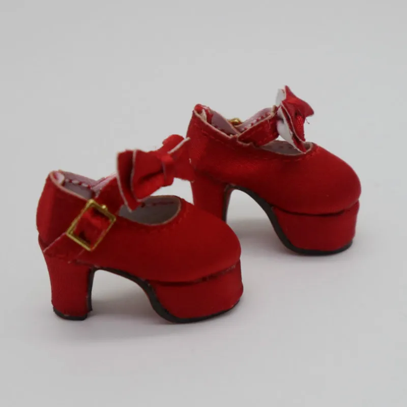 Blyth/кукольная обувь; подходит для Блит; 1/6; кукольный бант; Высокий каблук 2,9 см