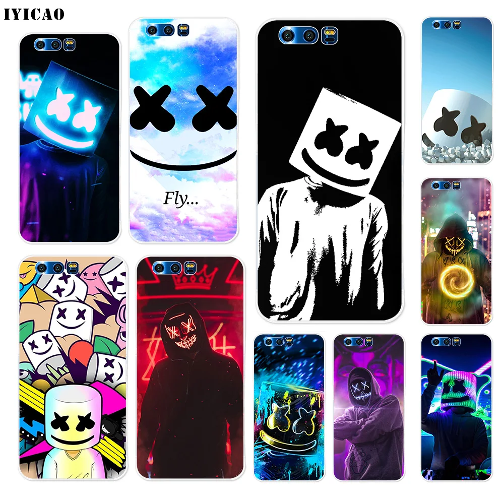 Мягкий силиконовый чехол IYICAO Marshmello для DJ Huawei Y9 Y7 Y6 Prime 2018 Honor 8C 8X 8 9 10 Lite 7X 7C 6A 7A