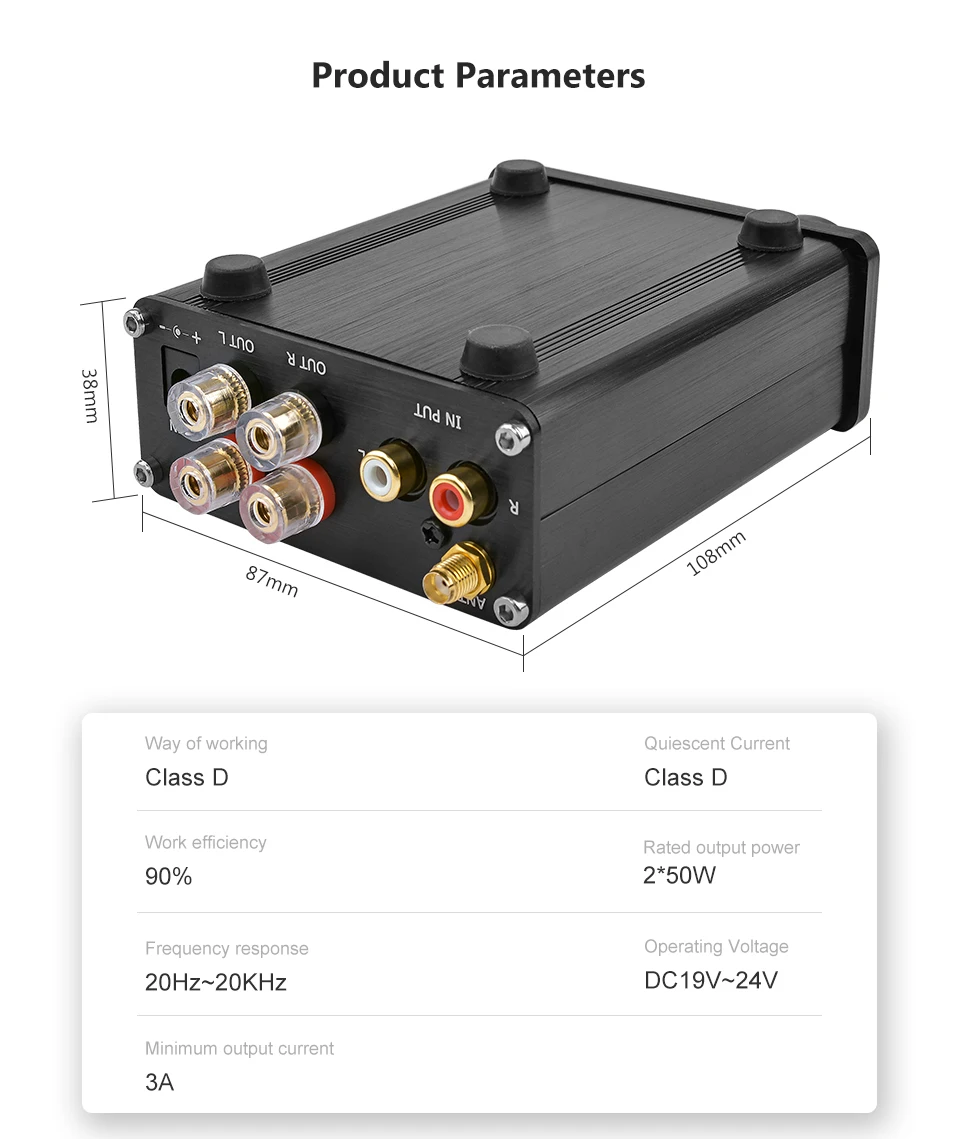 AIYIMA мини TPA3116 Bluetooth 5,0 усилитель стерео класса D HIFI цифровой усилитель мощности AMP 50Wx2 DAC PCM5100 домашний звуковой кинотеатр