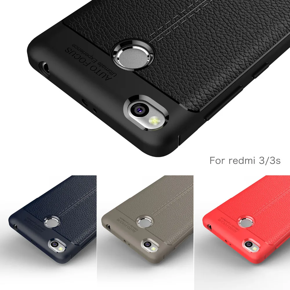 Роскошный мягкий чехол TPU для Xiaomi Redmi 3 S силиконовый имитация кожаный Pro Чехол redmi s