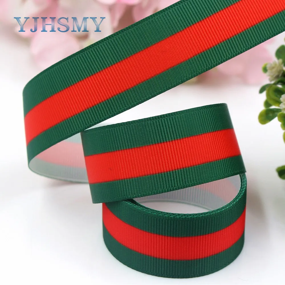 YJHSMY I-19218-368 25 мм 5 ярдов Геометрическая цветная полоса Термотрансферная печатная