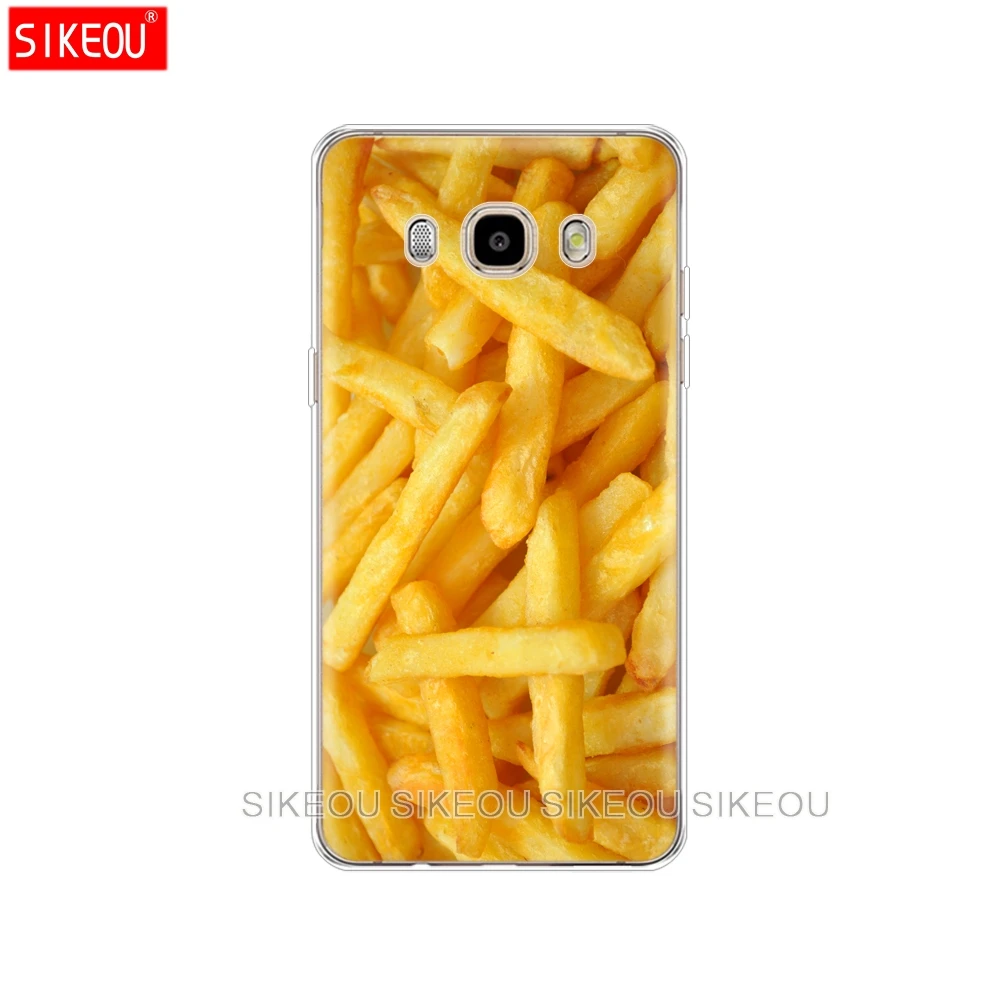 Силиконовый чехол для телефона Samsung Galaxy J1 J2 J3 J5 J7 MINI 2016 2015 prime Pizza French fries Doughnut