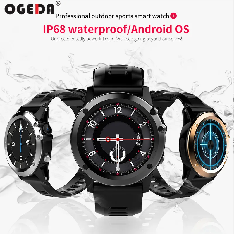 OGEDA 2019 H1 Смарт часы Android 4 Водонепроницаемый 1 39 &quotMTK6572 BT 0 3g Wi Fi GPS SIM для iPhone Smartwatch
